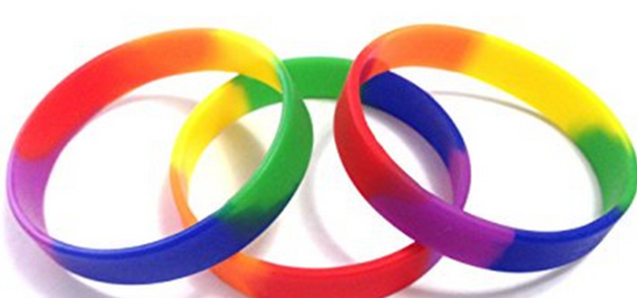 Six-color Indi rainbow silicone bracelet